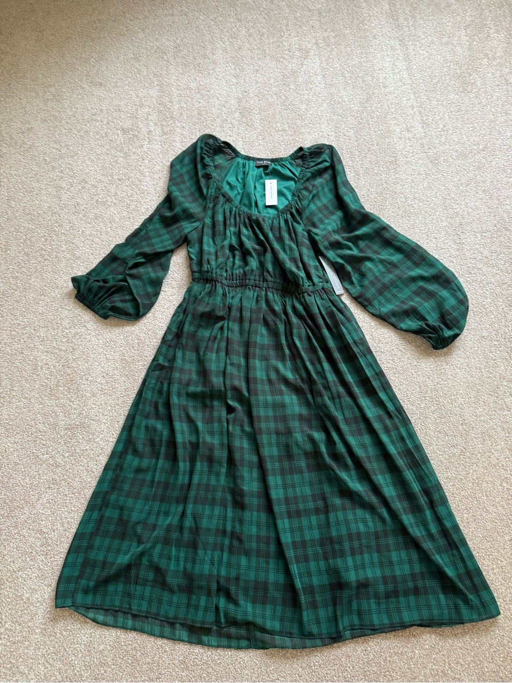 Lane Bryant Green Plaid Dress 12